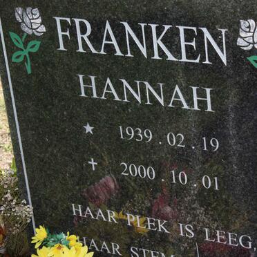 FRANKEN Hannah 1939-2000