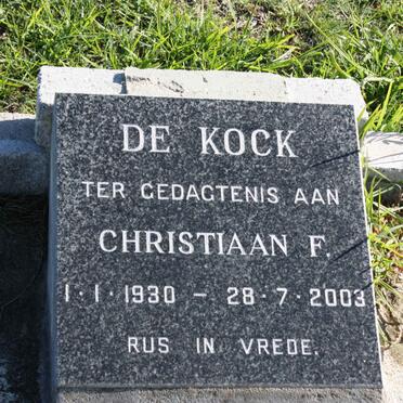 KOCK Christiaan F., de 1930-2003