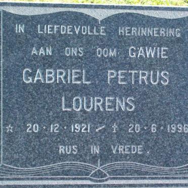 LOURENS Gabriel Petrus 1921-1996