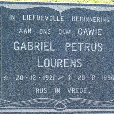LOURENS Gabriel Petrus 1921-1996