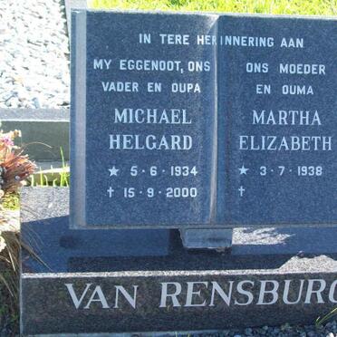 RENSBURG Michiel Helgaard, van 1934-2000 &amp; Martha Elizabeth 1938-