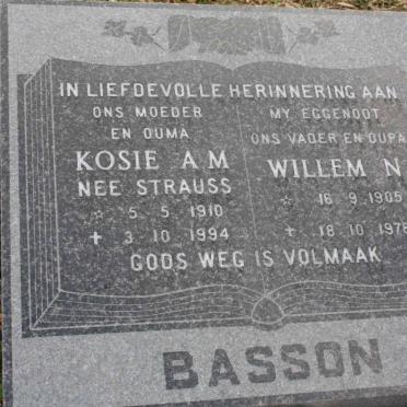 BASSON Willem N. 1905-1978 &amp; A.M. STRAUSS 1910-1994