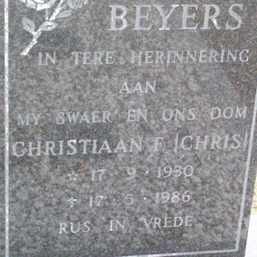 BEYERS Christiaan F. 1930-1986