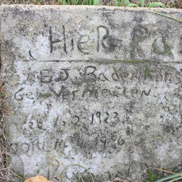 BADENHORST E.J. nee VERMEULEN 1923-1986