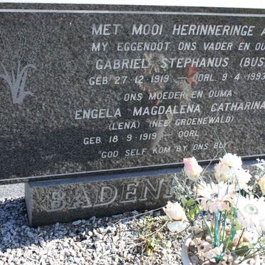 BADENHORST Gabriel Stephanus 1919-1993 &amp; Engela Magdalena Catharina GROENEWALD 1919-