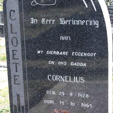 CLOETE Cornelius 1928-1965