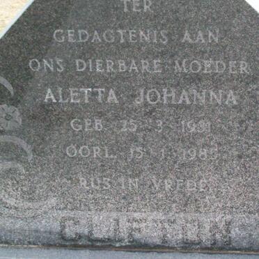 CLIFTON Aletta Johanna 1931-1985