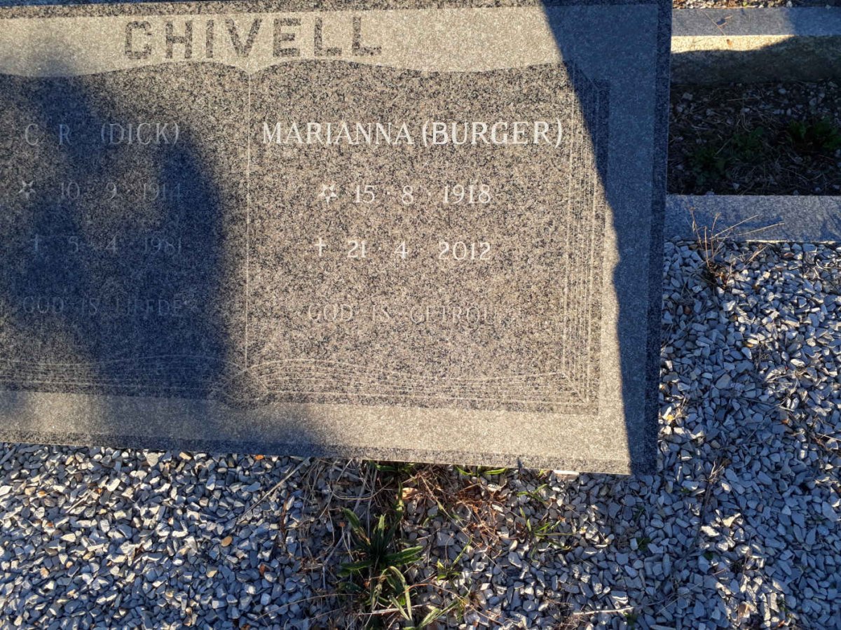 CHIVELL C.R. 1914-1981 &amp; Marianna BURGER 1918-2012