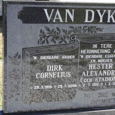 DYK Dirk Cornelius, van 1910-2006 &amp; Hester Alexander STADION 1916-1994