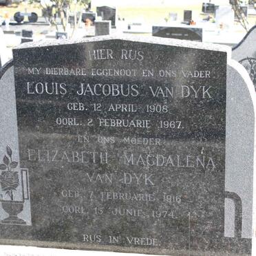 DYK Louis Jacobus, van 1908-1967 &amp; Elizabeth Magdalena 1916-1974