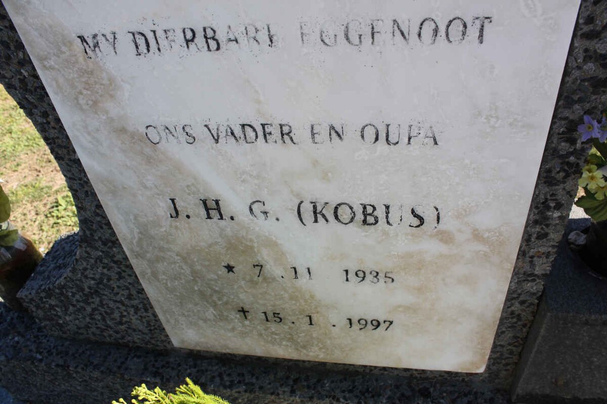 DALHOUZIE J.H.G. 1935-1997 &amp; Elsie Johanna ROUX 1939-