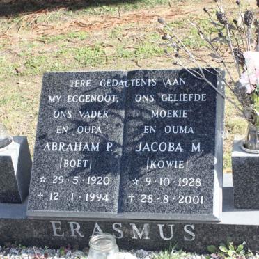 ERASMUS Abraham P. 1920-1994 &amp; Jacoba M. 1928-2001