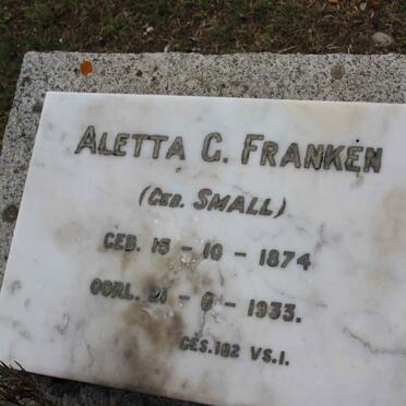 FRANKEN Aletta G. nee SMALL 1874-1933