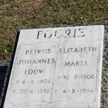 FOURIE Petrus Johannes Louw 1908-1992 &amp; Elizabeth Maria 1906-1994