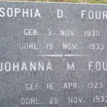 FOURIE Sophia D. 1930-1933 :: FOURIE Johanna M. 1923-1933