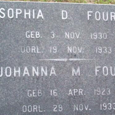 FOURIE Sophia D. 1930-1933 :: FOURIE Johanna M. 1923-1933
