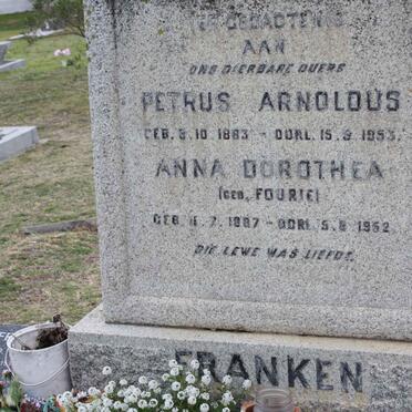 FRANKEN  Petrus Arnoldus 1883-1953 &amp; Anna Dorothea FOURIE 1887-1952