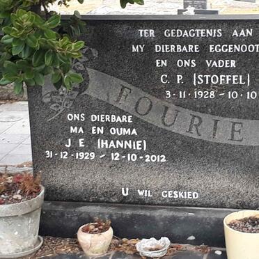 FOURIE C.P. 1928-1977 &amp; J.E. 1929-2012