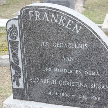 FRANKEN Elizabeth Christina Susanna 1898-1986