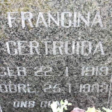 FOURIE Francina Gertruida 1919-1983