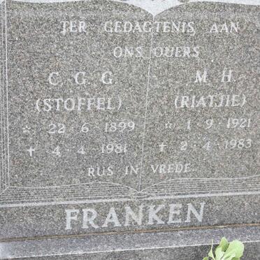 FRANKEN C.G.G. 1899-1981 &amp; M.H. 1921-1983