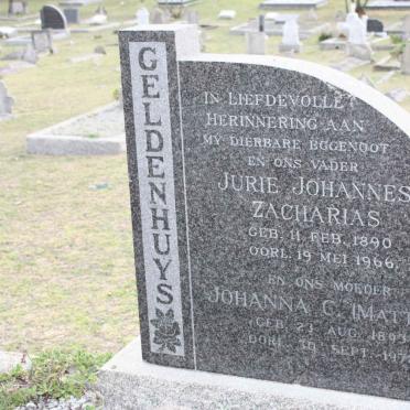 GELDENHUYS Jurie Johannes Zacharias 1890-1966 &amp; Johanna M. MATTHEE 1893-1972