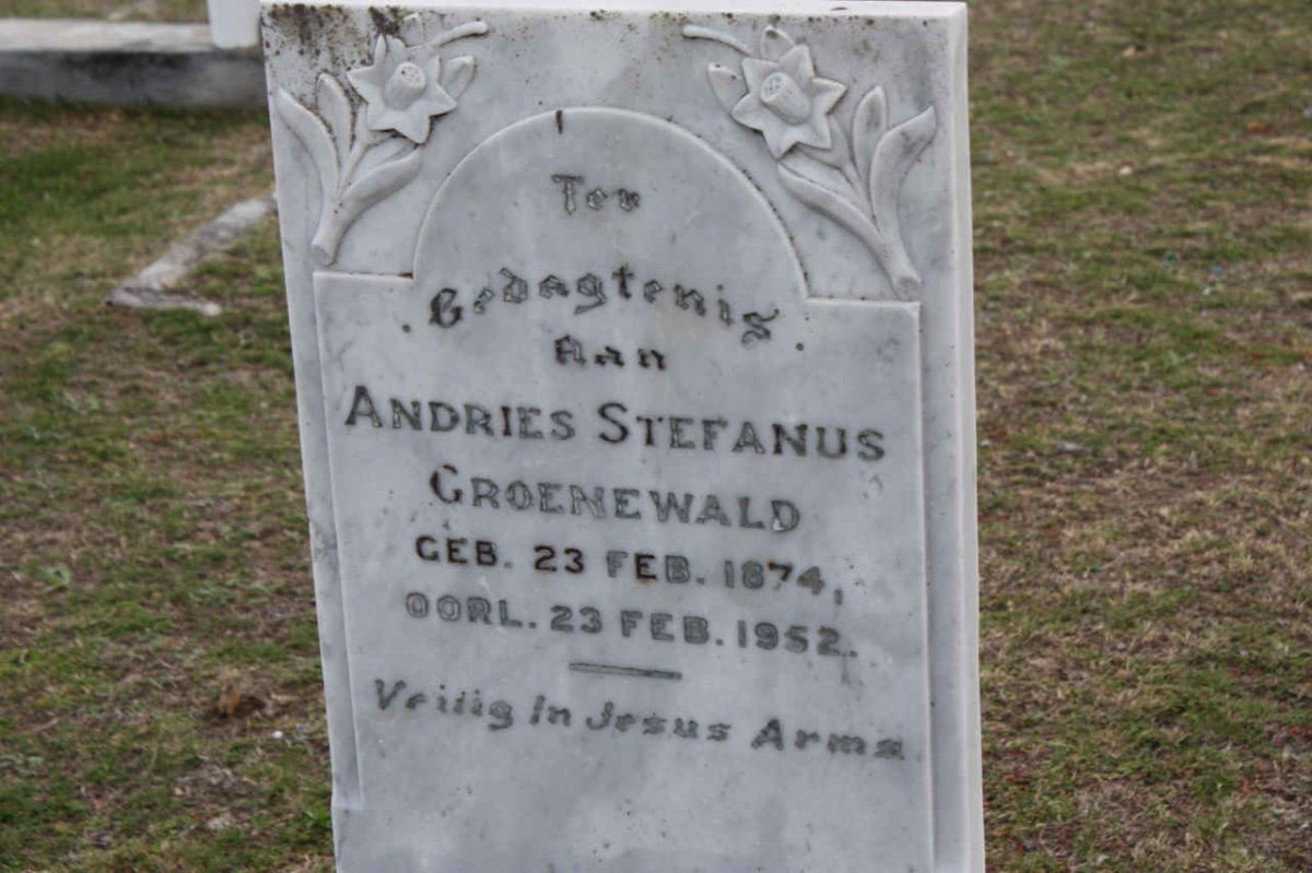 GROENEWALD Andries Stefanus 1874-1952