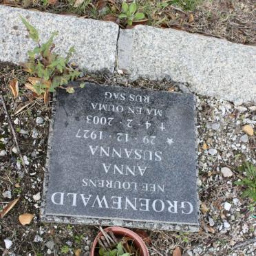 GROENEWALD Anna Susanna nee LOURENS 1927-2003