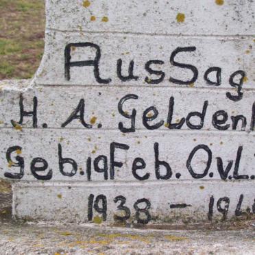 GELDENHUYS H.A. 1938-1940