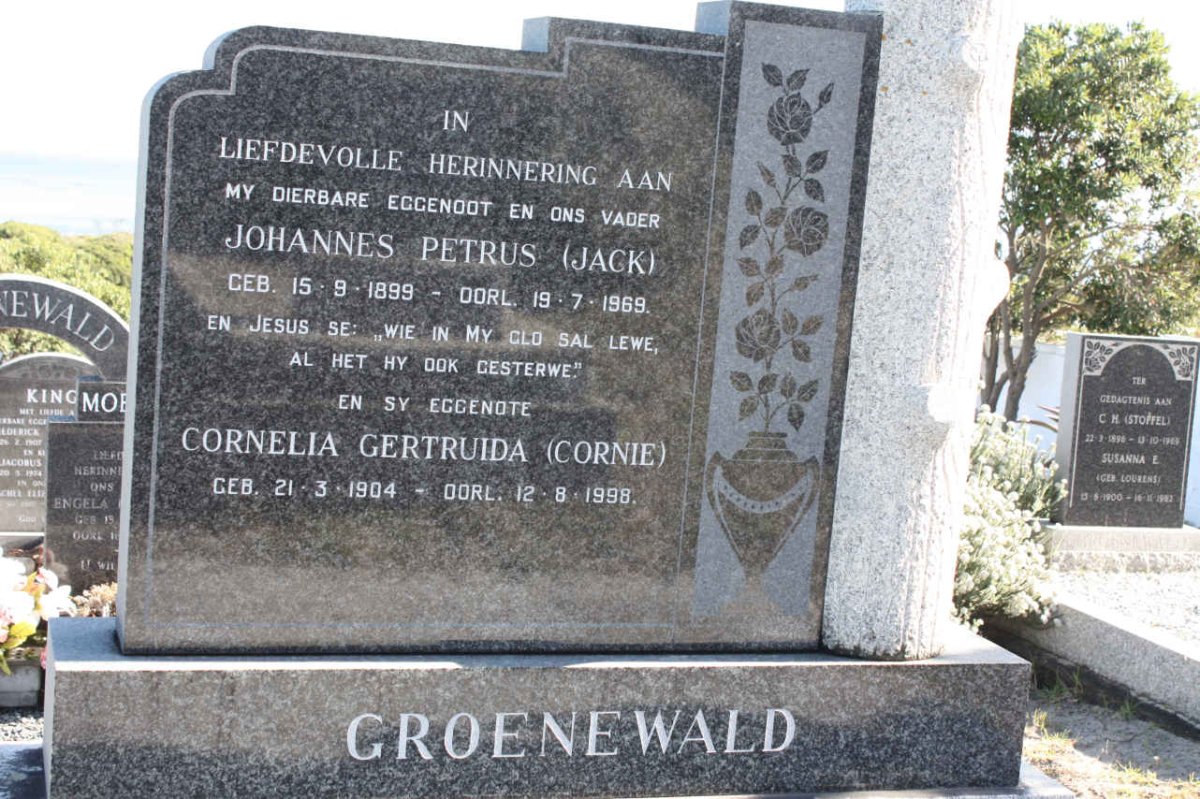 GROENEWALD Johannes Petrus 1899-1969 &amp; Cornelia Gertruida 1904-1998