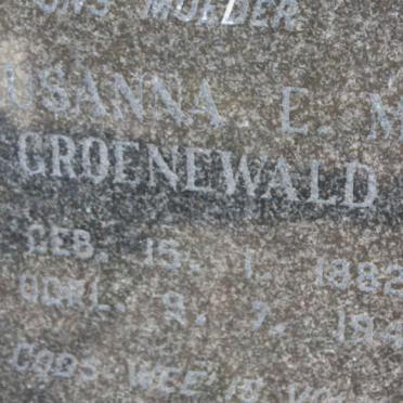 GROENEWALD Susanna E.M. 1882-1949 	