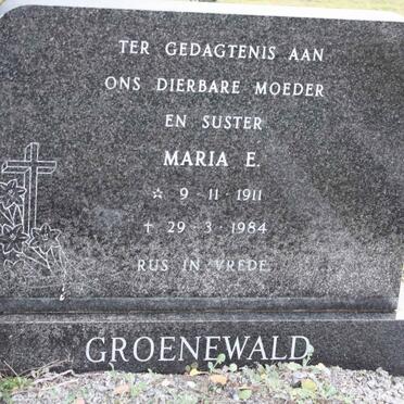 GROENEWALD Maria E. 1911-1984