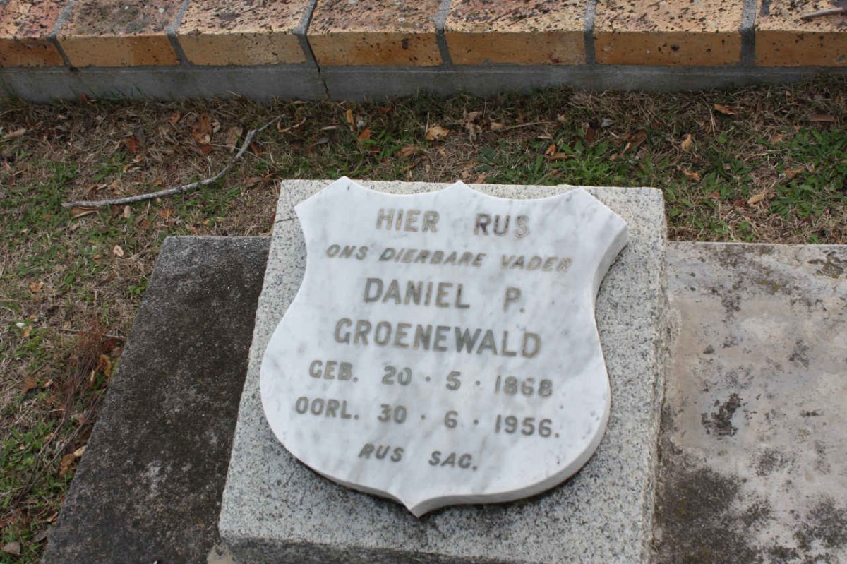 GROENEWALD Daniel P. 1868-1956