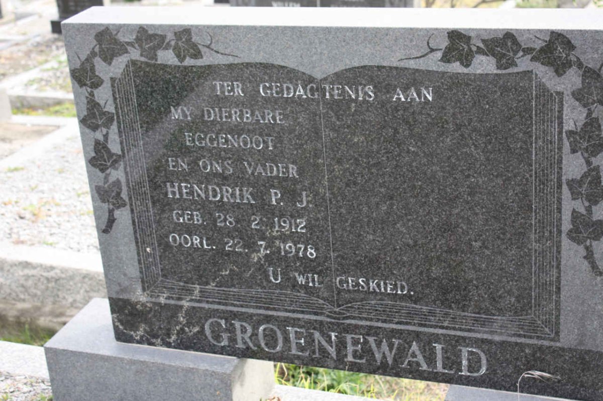 GROENEWALD Hendrik P.J. 1912-1978