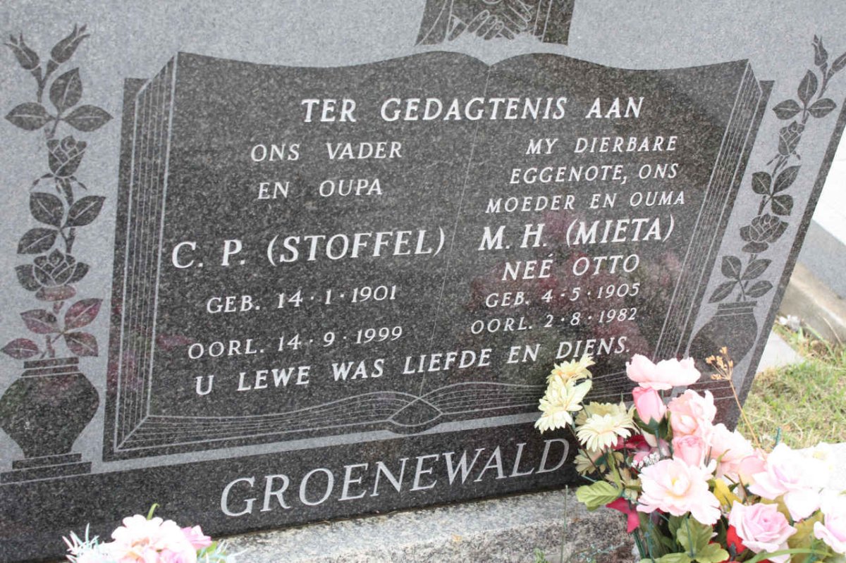 GROENEWALD C.P. 1901-1999 &amp; M.H. OTTO 1905-1982