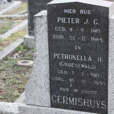 GERMISHUYS Pieter J.G. 1913-1965 &amp; Petronella H. GROENEWALD 1917-1955