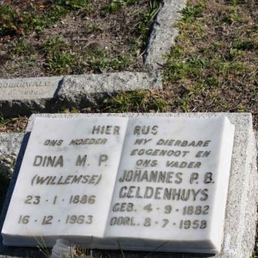 GELDENHUYS Johannes P.B. 1882-1958 &amp; Dina M.P. nee WILLEMSE 1886-1963