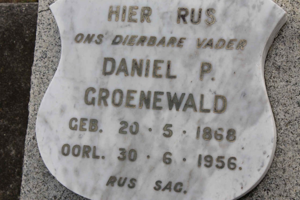 GROENEWALD Daniel P. 1868-1956