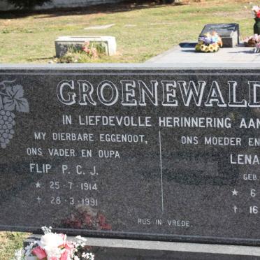 GROENEWALD P.C.J 1914-1991 &amp; M.G. SWART 1914-2003