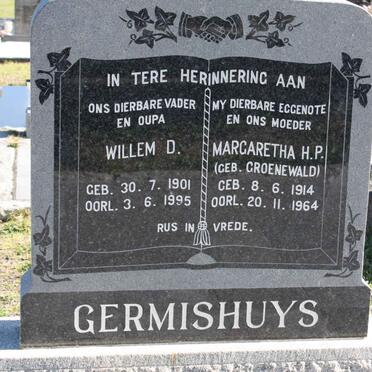 GERMISHUYS Willem D. 1901-1995 &amp; Margaretha H.P. nee GROENEWALD 1914-1964