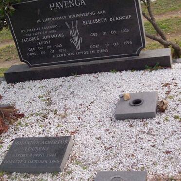HAVENGA Jacobus Johannes 1915-1992 &amp; Elizabeth Blanche 1926-1996 :: Johannes Albertus Lourens 1944-1996