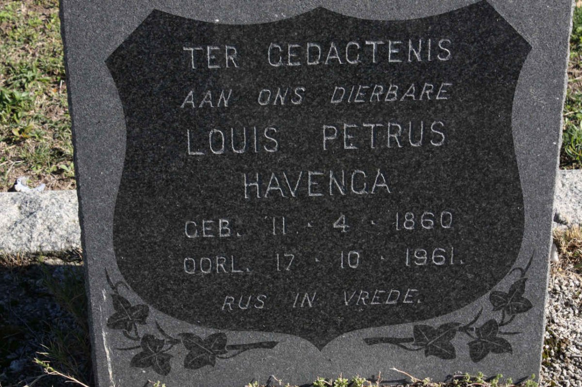 HAVENGA Louis Petrus 1860-1961