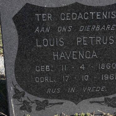 HAVENGA Louis Petrus 1860-1961