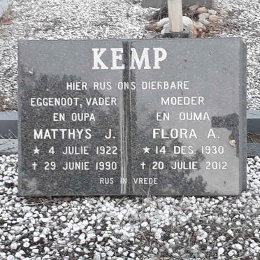 KEMP Matthys J. 1922-1990 &amp; Flora A. 1930-2012