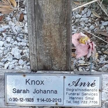 KNOX Sarah Johanna 1928-2013