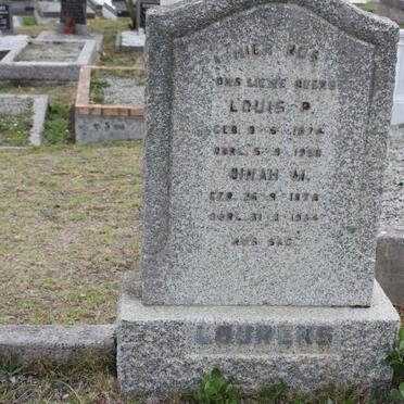 LOURENS Louis P. 1874-1956 &amp; Dina M. 1878-19?4