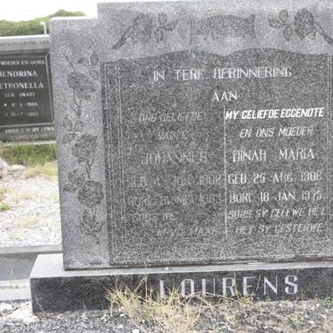 LOURENS Johannes 1902-1983 &amp; Dinah Maria 1906-1975