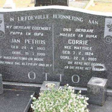 OTTO Jan Paul 1903-1980 &amp; Corrie MATTHEE 1924-2005