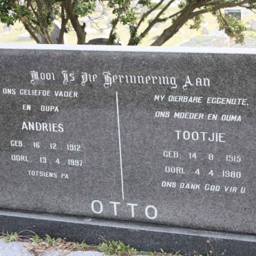 OTTO Andries 1912-1997 &amp; Tootjie 1915-1980
