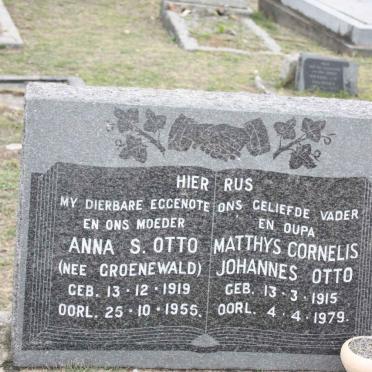 OTTO Matthys Cornelis Johannes 1915-1979 &amp; Anna S. GROENEWALD 1919-1955
